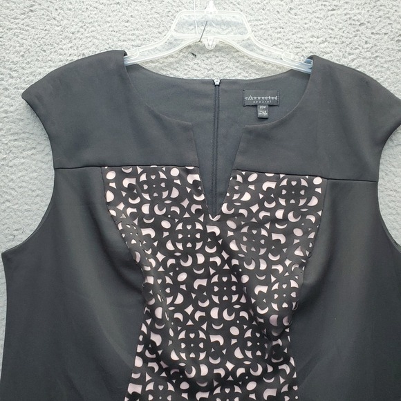 Connected Apparel Bodycon Dress Womens 20W Black Nude‎ Lace Stretch Back Zip - Picture 7 of 9